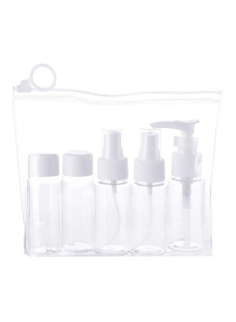 Generic 5-Piece Mini Portable Empty Travel Cosmetics Bottles White/Clear