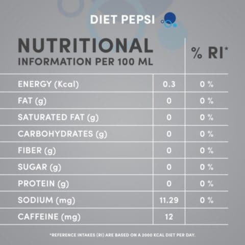 Pepsi Diet Carbonated Soft Drink Can 330ml