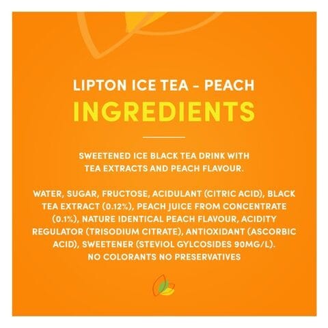 Lipton Carbonated Free Iced Tea Drink 320 ml x Pack of 6