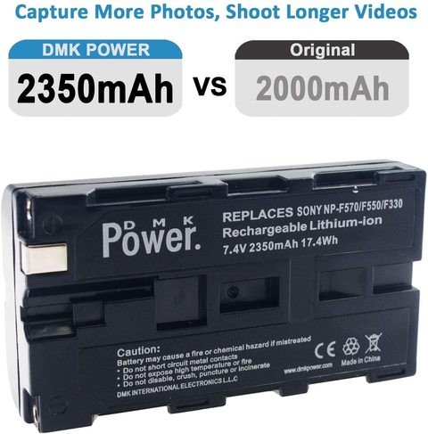 DMK Power Battery 2pcs NP-F550 NP-F570 2350mAh For LED Video Light And Screen Only