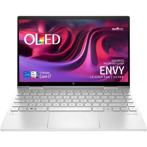 HP ENVY 13M-BD1033DX x360 Touchscreen Laptop - 13.3" FHD, Core™ i7-1195G7 - 8GB RAM, 512GB SSD, Irish Graphics, FP Reader, Windows 11 - Silver