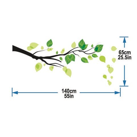 Sticky Art Green Branch Wall Sticker - Medium - 50 x 70 cm - STA -125