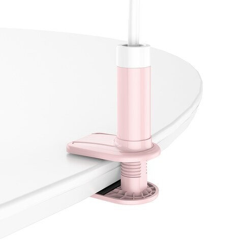 Universal phone holder and tablet holder with 360-degree rotation in pink and white