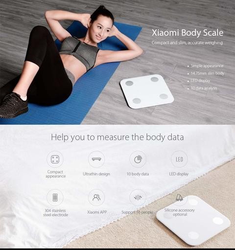 Xiaomi Mi 2BT 5.0 Smart Body Balance Test App and Test App Hidden LED Screen Digital Fitness Scale, White