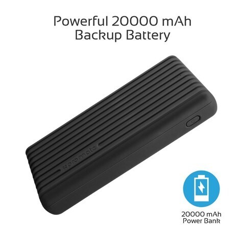 بروميت - تيتان -20 C 20000MAH نوع C- البنك كهربائية محمولة ، الإضافي 3.1a المزدوج USB شحن سريع الأسود