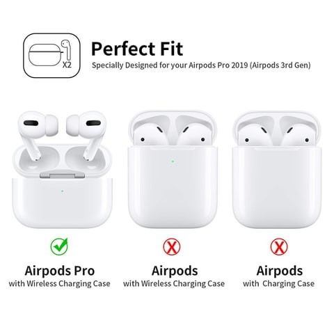 Generic Amerteer Airpods Pro Case, Protective Silicone Cover Compatible with Apple Pro (Not Wireless Charging Case) Airpods (Pink)