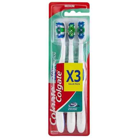 Colgate Toothbrush 360 Medium 3 Pieces