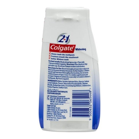 Colgate 2 in 1 Whitening Gel Toothpaste 130 gm