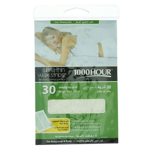 Ultra Thin 1000 Hours Waxing Strips For Medium Hair 30 Pieces