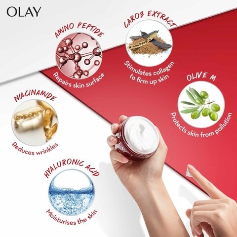 Olay Rejuvenating Cream with Hyaluronic Acid for More Moisturized and Firmer Skin 50g