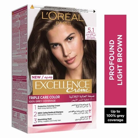 L'Oreal Paris Excellence Hair Dye 5.0 Light Brown Pack of 2