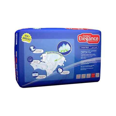 Sanita Elegance Incontinence Diapers For Unisex Large Jumbo , (85-154 cm) - 16 Pieces