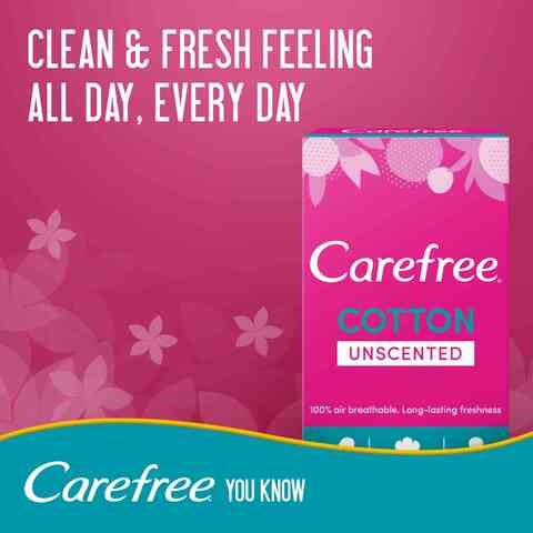 Carefree Cotton Unscented Breathable Sanitary Pads 34 Pads