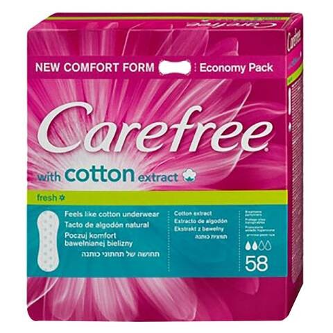 Carefree Cotton Fresh Sanitary Pads 58 Count