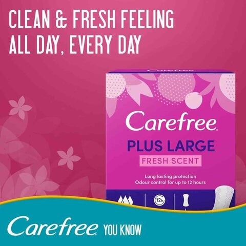 Carefree Sanitary Pads Large Fresh 48 Pieces