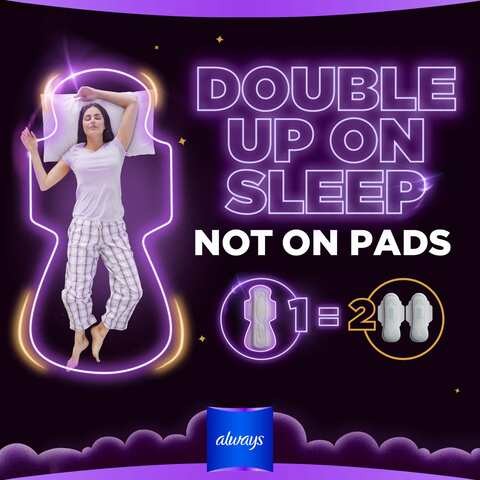 Always Dreams Clean/Dry Maxi Thick Night Long Pads With Wings 7 Pads