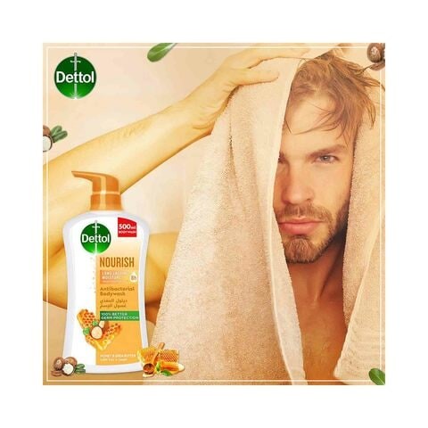 Dettol Nourishing Anti-Bacterial Body Wash With Honey & Shea Butter 500ml