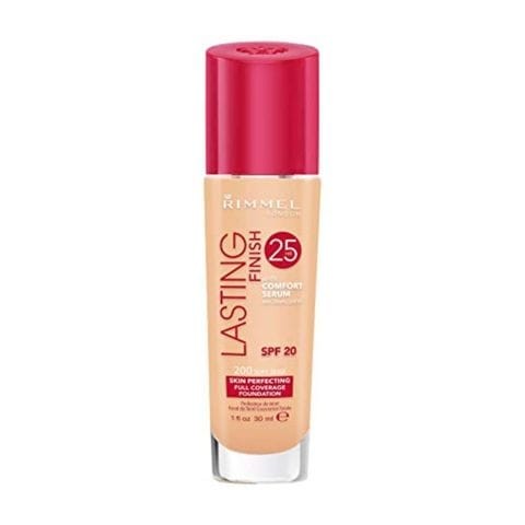 Rimmel Lasting Finish 25 Hour Foundation with Comfort Serum, SPF 20, 200 Soft Beige, 30 ml