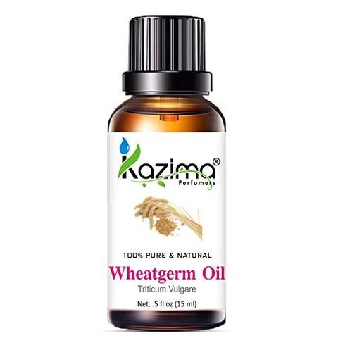 KAZIMA WheatGerm زيت ناقل مضغوط على البارد - طبيعي نقي 100٪ وغير مخفف للعناية بالبشرة وعلاج الشعر (15 مللي)