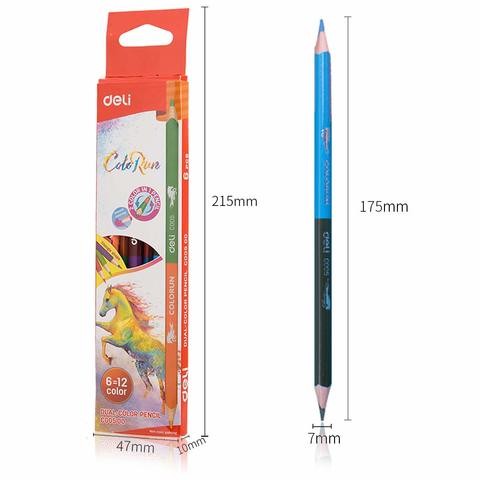 Deli Double Tip Coloring Pencils Set - 6 Pieces