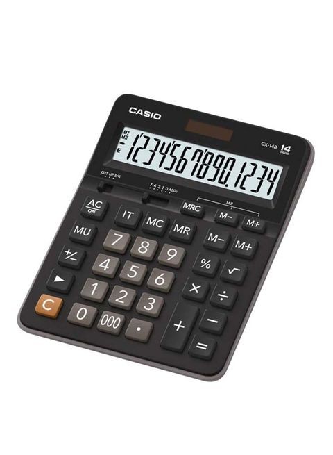 Casio Basic Calculator, 14 Digits, Black/Grey