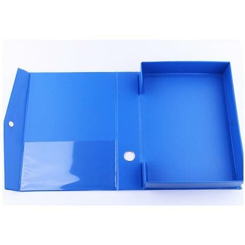 ALISSA File Box 95393 Magnetic PVC Box File Organizer with Metal Clip , A4 (Capacity 55mm/Blue)