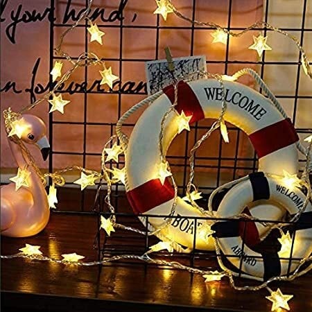 Aiwanto 100 LED Lights Christmas Tree Lights Decoratin Lights New Year Decoration Lights Diwali Decoration Star Lights(10M)