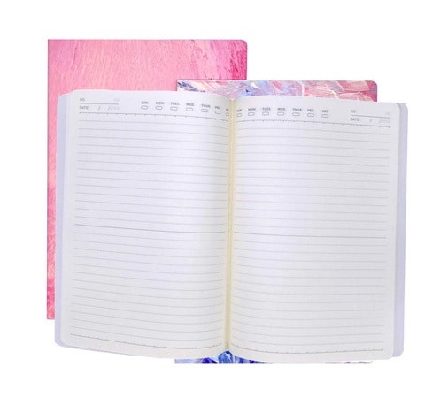 Lango Style - B5 Line Notebook 2 Pieces Pink & White Lion Dance Design