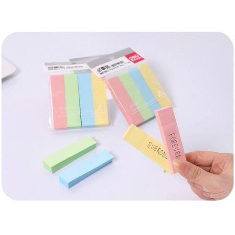 Elissa 2 Pack Mini Sticky Index Notes, 4 Assorted Colors 19 x 76 mm 400 Sheets