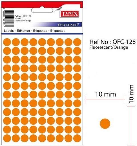 ملصق متعدد الاستخدامات 10 مم بلون برتقالي من تانيكس