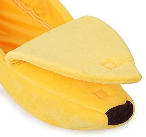 Skeido Soft Non-Toxic Breathable Warm Pet Nestm, Banana Shape Cat Bed Cave Pet House Cat Litter Kennel, Dog Bed