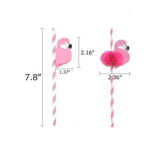 Alyssa Flamingo Paper Drinking Straw Party Decorations - 10 Pieces