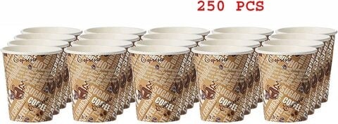 250 Pieces (5 Sets) Paper Tea Cups 6.5 oz Teacups & Coffee Cups & Coffee Mugs