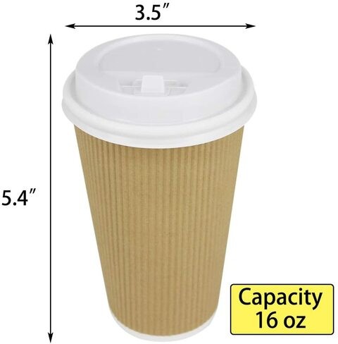 Aiwanto 80 Pack 16 oz Disposable Hot Beverage Cups With Lids Coffee Cups Tea Cups Travel Disposable Cups for Hot Drinks Leak proof Cup For Hot Drinks