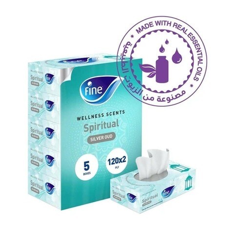 Fine Facial Tissues - Silver Oud 120 Tissue × 5