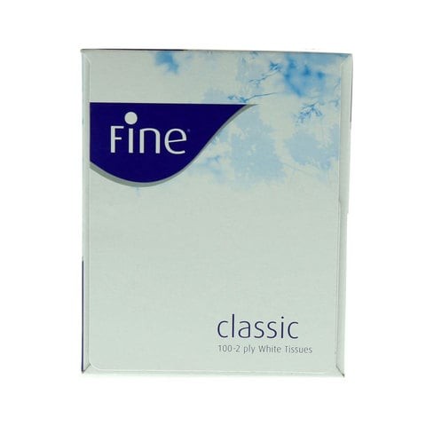 Fine Classic White Tissues, 2 Ply, 100 Sheets