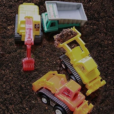 Fajiabao Mini Cars 18pcs Digger Bulldozer Kids Toy Construction Machinery Set Mini Cars Cake Toppers Birthday Supplies-Random Color