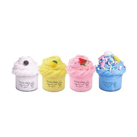 ALISSA-4pc. Slime Kit Scented Slime Super Soft And Non-sticky Slime For Boys And Girls, Diy Cloud Slime Supplies Fruit Kit.