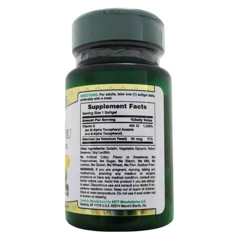 Nature's Generosity 50 mg E 400 IU with Selenium 30 Capsules