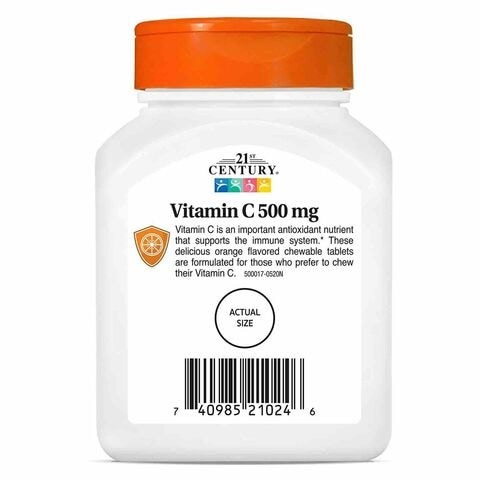 21st Century Orange Vitamin C Chewable 500mg Tablets