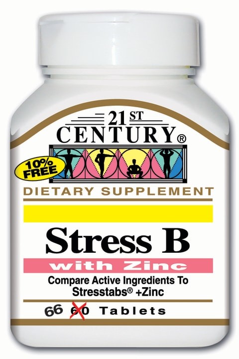 XXI Century Stress B With 66 . Zinc Tablets