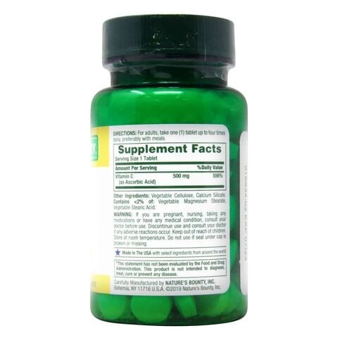 Nature's Bounty 500 mg of 100 Tablets