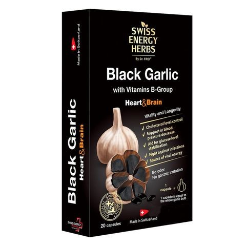 Swiss Energy Black Garlic Dietary Supplement 20 Capsules