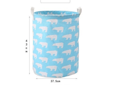 White Printed Laundry Basket, Baby Laundry Basket, Waterproof Laundry Hamper, Foldable Clothes Hamper, Collapsible Laundry Baskets. Teen Hamper, Perfect for Dirty Clothes and Toys.