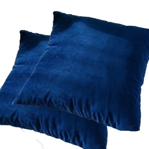 Pack Of 2 Throw Pillow Cover With Soft Handfeel High Quality Velvet Material Navy Blue