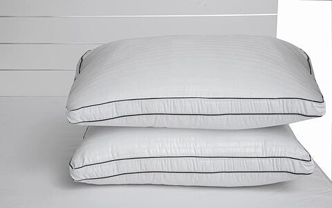 Maestro 1 Pc Microfiber 85 GSM 1 cm Stripe Pillow Double Piping - 50x90cm,1600grms