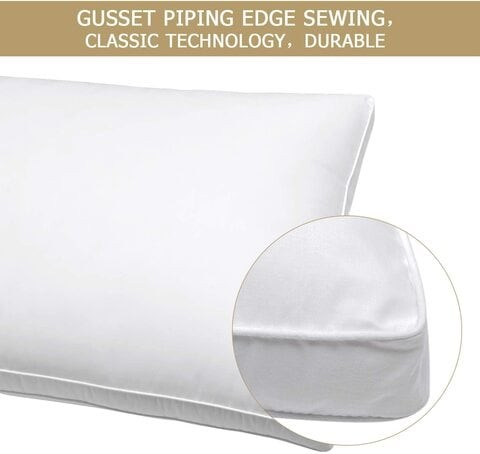 Maestro Pack of 2 Down Feather Alternative Cotton (Down Proof) Pillow Double Piping - 50x75cm,1300x2(pcs)grms/set