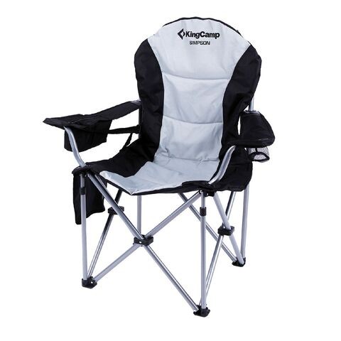 King camp-Deluxe Hard Arms Lumbar Support Camping Chair
