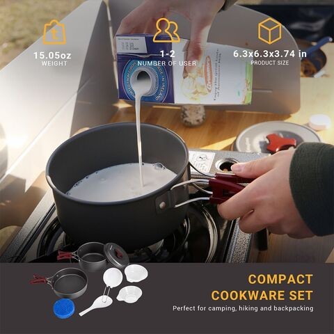 Climber I - Hard Anodized Aluminum 7Pcs Camping Cookware Set