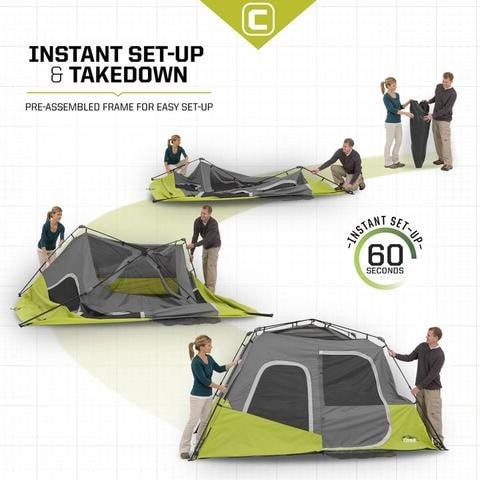 Core 6 Person Instant Cabin Tent 11' x 9'